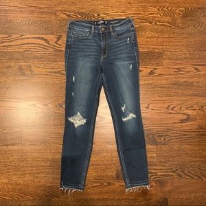 ripped high-rise skinny jeans